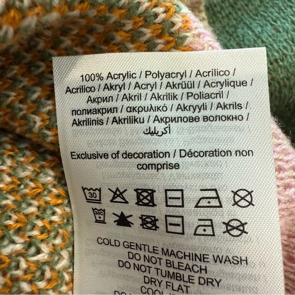 Noisy may Color-Block Crew Neck Sweater Pink and Orange - Picture 10 of 10